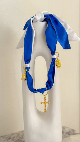 Scarf Necklace - Royal/Cross