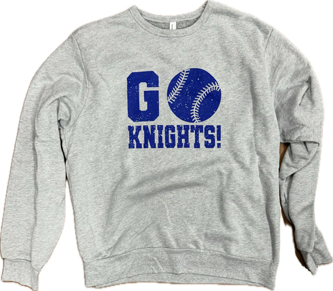 Go Knights Baseball Bella Canvas Sweatshirt gray