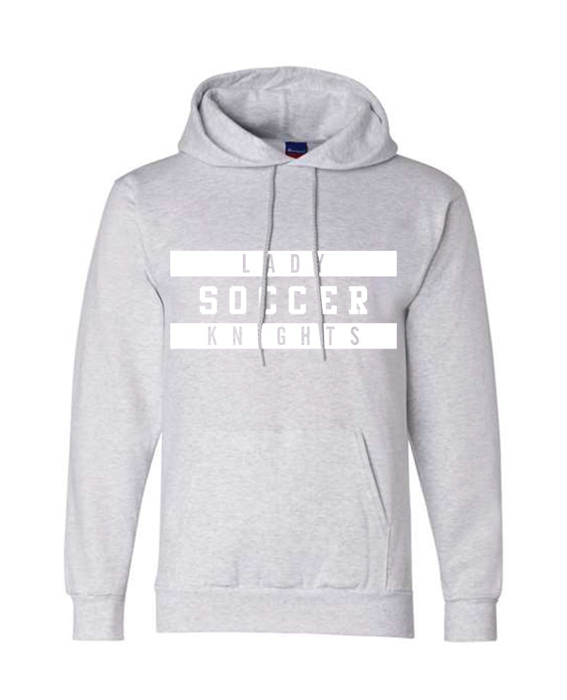 Lady Knights Soccer - ADULT Champion Hooded Sweatshirt - Grey