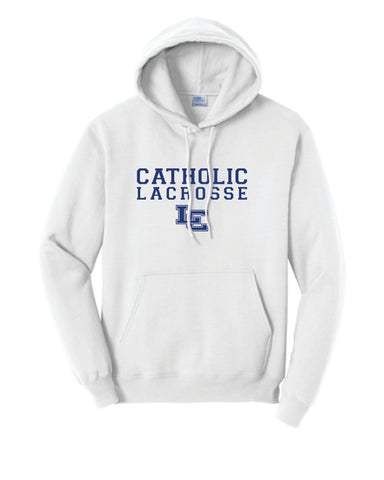 Catholic Lacrosse - Jerzees Hooded Sweatshirt - GRAY (pictured in white)