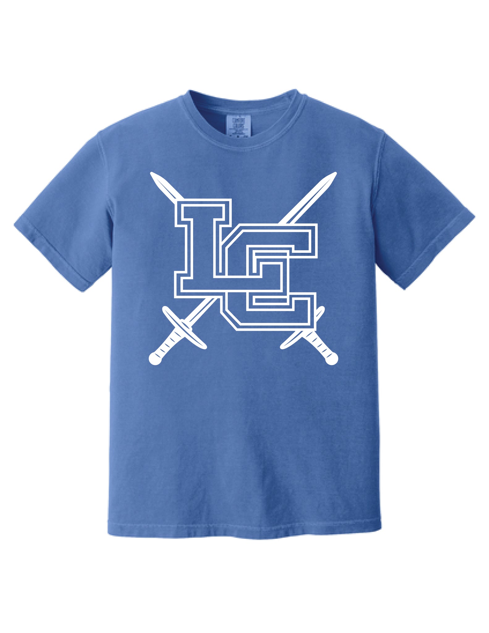 LC Swords T-shirt Comfort Colors Flo Blue