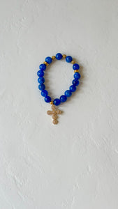 Royal & Gold Cross Bracelet