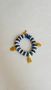 Royal & White Armor Charm Bracelet
