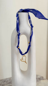 Bandana Scarf Necklace - Open Heart