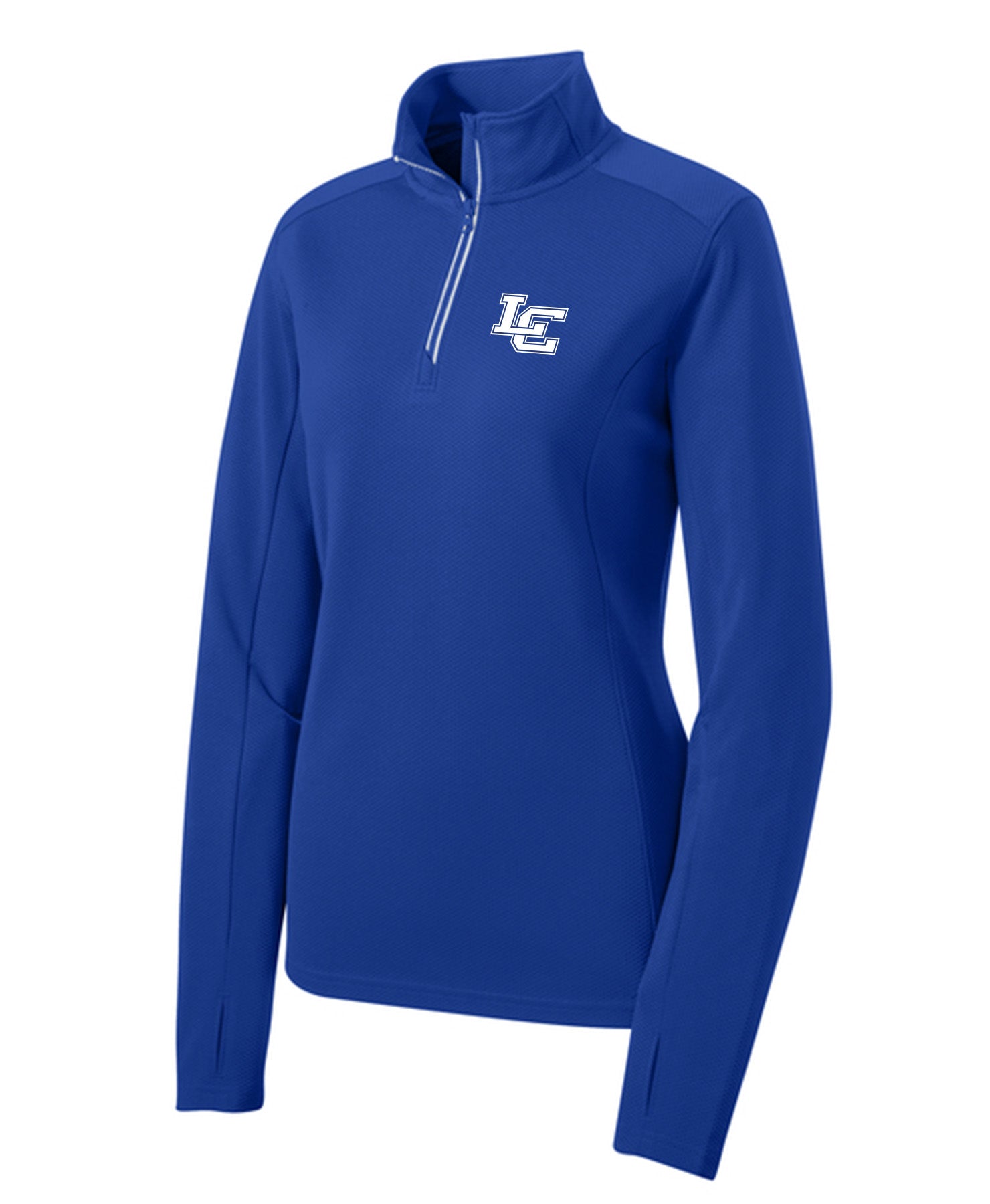 Ladies LC Textured Half Zip Pullover Royal