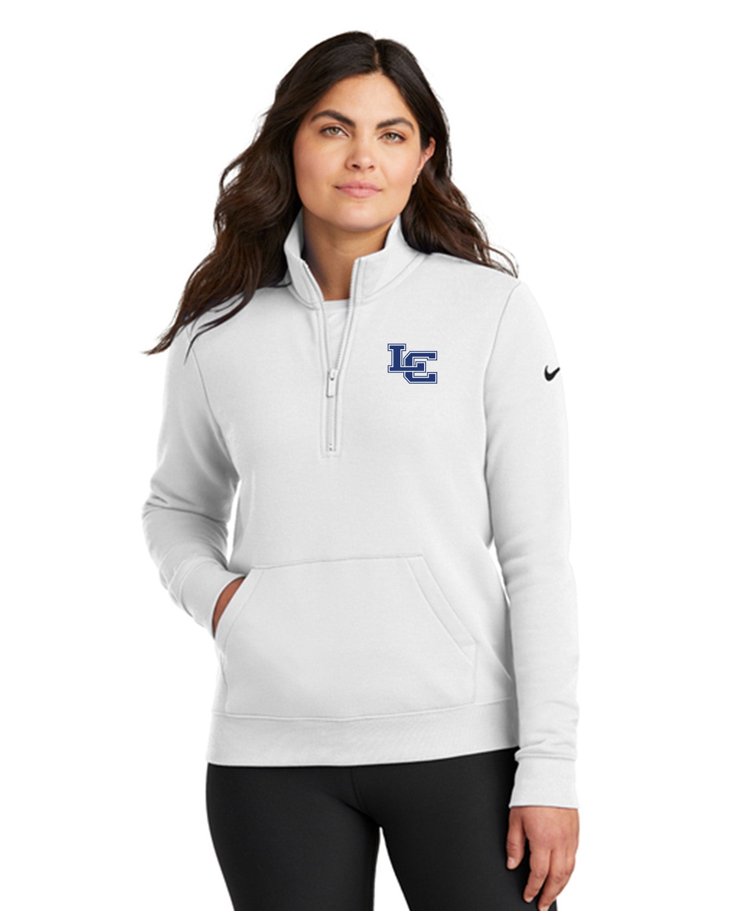 Pre-Order LC Embroidery Nike Ladies 1/2-Zip Pullover - White