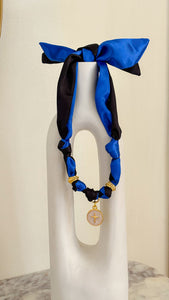Scarf Necklace - Royal/Circle Cross