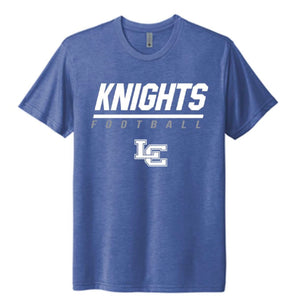 Knights Football - ADULT Next Level Tri Blend Tee - Vintage Royal