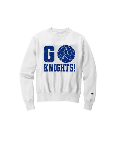 Go Knights Volleyball - Champion Crewneck Sweatshirt - White