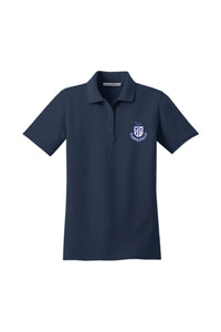Ladies Pique Uniform Polo with School Crest Navy