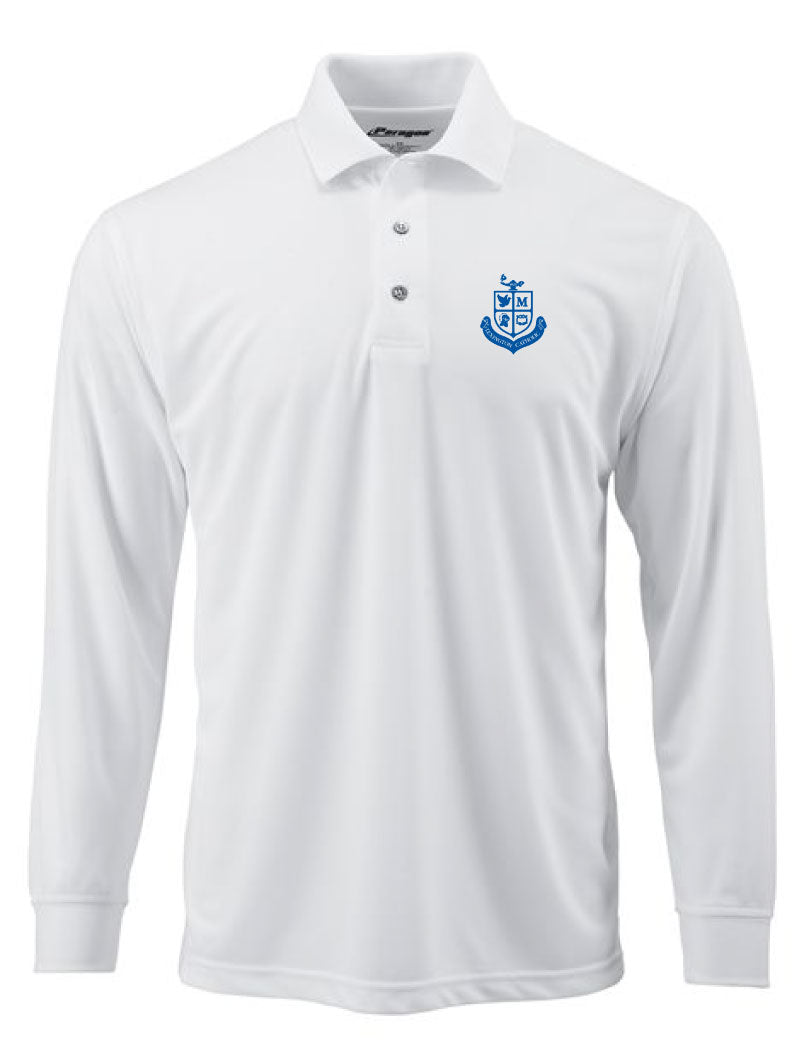 Men’s Long Sleeve Dry Fit Polo White