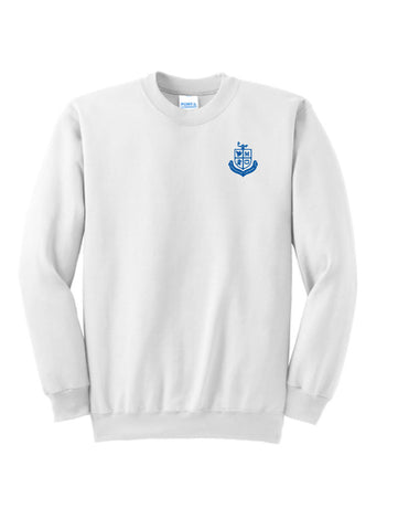 Pre-Order Port & Company® Essential Fleece Crewneck Sweatshirt White