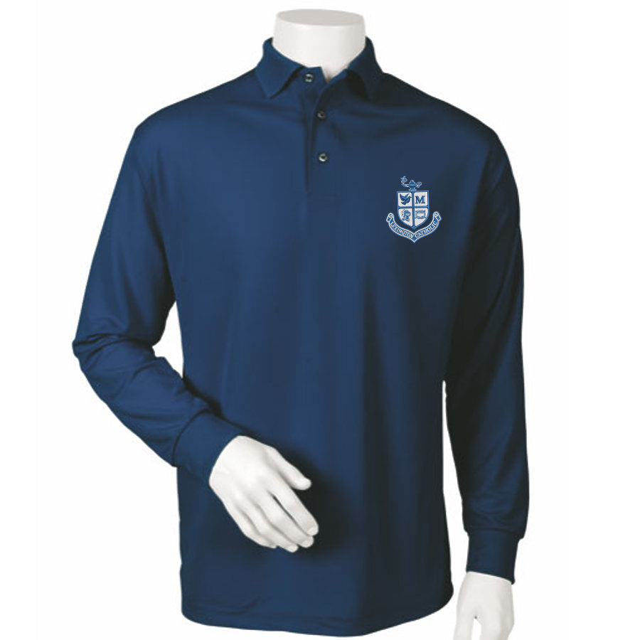 Men’s Long Sleeve Dry Fit Polo-NAVY