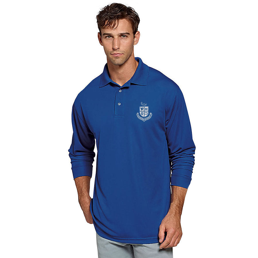 Men’s Long Sleeve Dry Fit Polo-Royal